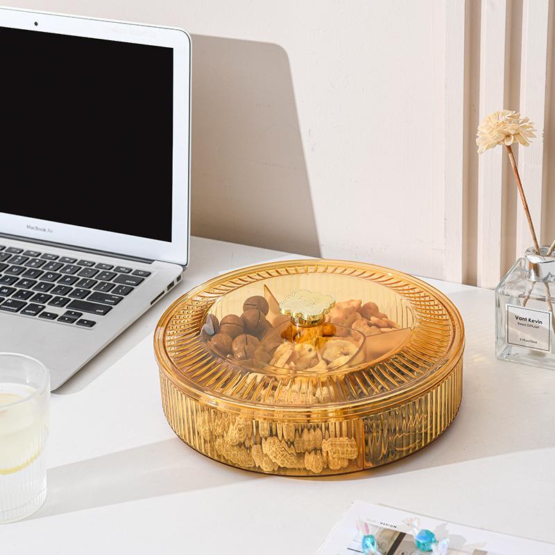 

Круглый домашний поднос для фруктов, журнальный столик в гостиной, светлый, роскошный поднос для сухофруктов, высококачественная коробка для хранения семян дыни, конфет, закусок, орехов