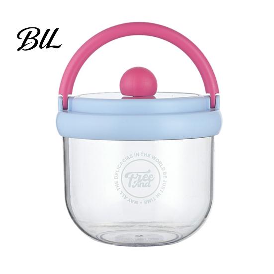 Leak-proof Salad Bowl Portable with Built-In Fork & Lid 600ml Double-Layer Plastic Jar Odorless Fruit for Overnight Oats Meal Prep Snack Container Gym