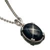 Genuine Black Star Sapphire Necklace – 925  Sterling Silver – Minimalist Vintage Style – Handmade Gift for Her - Flash Light Star Gemstone