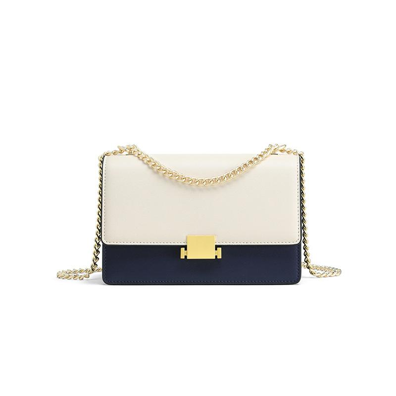 Neue Trendige Crossbody-Tasche Damen-Tasche Echtes Leder Leichter Luxus Frühjahrs- und Sommer-Tasche Hochwertige Textur Nischen-Ketten-Tasche