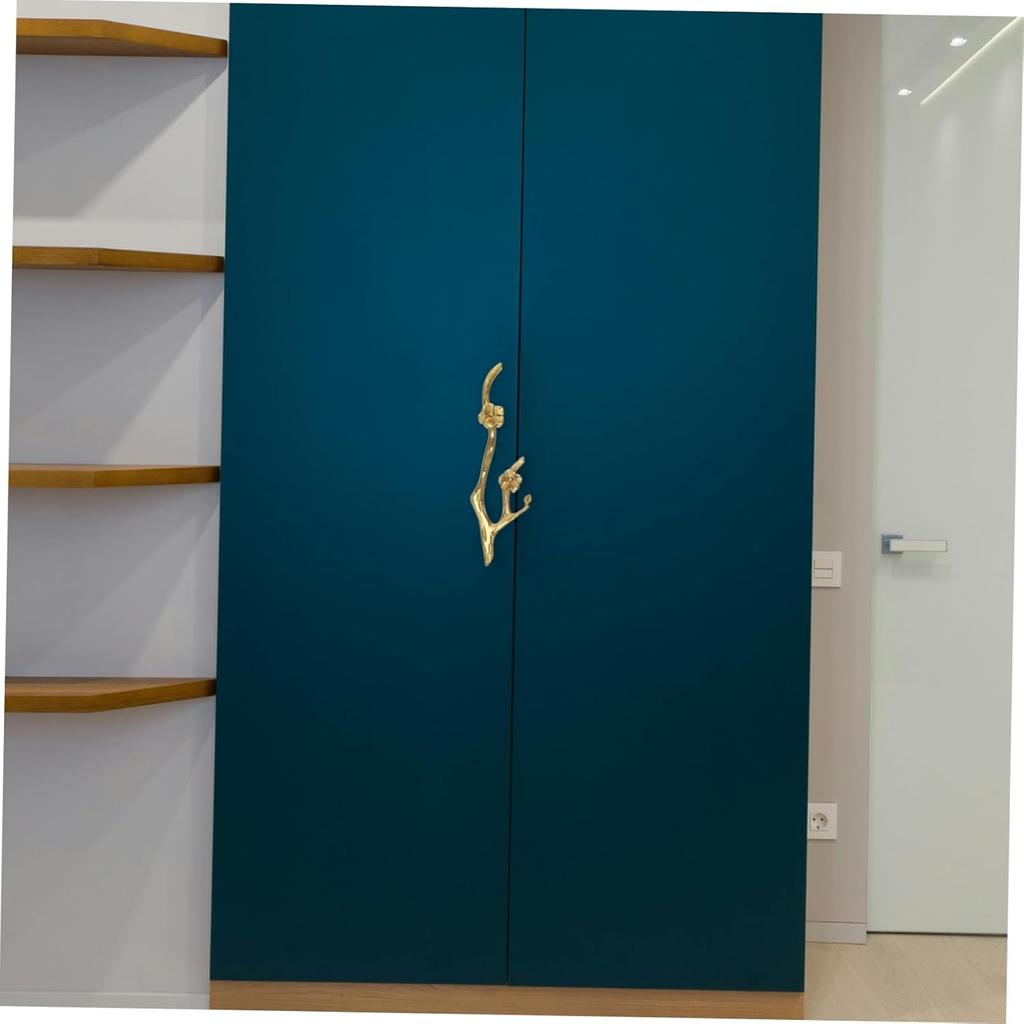 Angoily Flower Branch Brass Handle Cabinet Knob Sturdy Easy To Install for Shoe Cabinet Bookcase