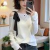 La Chapelle Women's Korean-Style Cold-Shoulder Long Sleeve Top