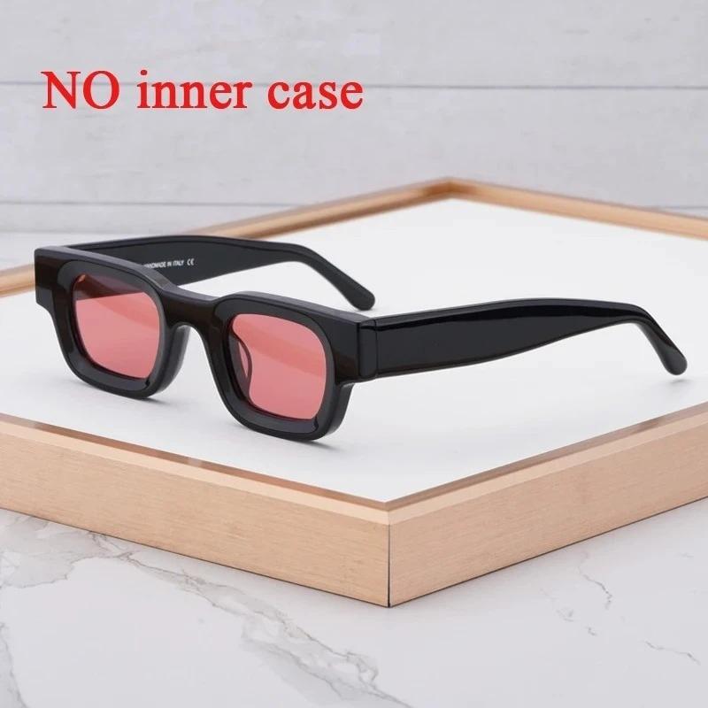 Fashion Designer High Street Sunglasses Men Acetate Rectangle Handmade in France Trendy Retro Women Outdoor UV400 Gafas De Sol