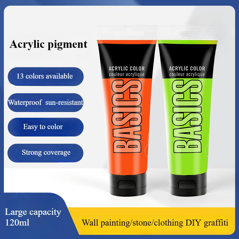 75ml/120ml Acrylic Pigment Good Water Resistance Strong Coverage Long-lasting Color for Painting Creation