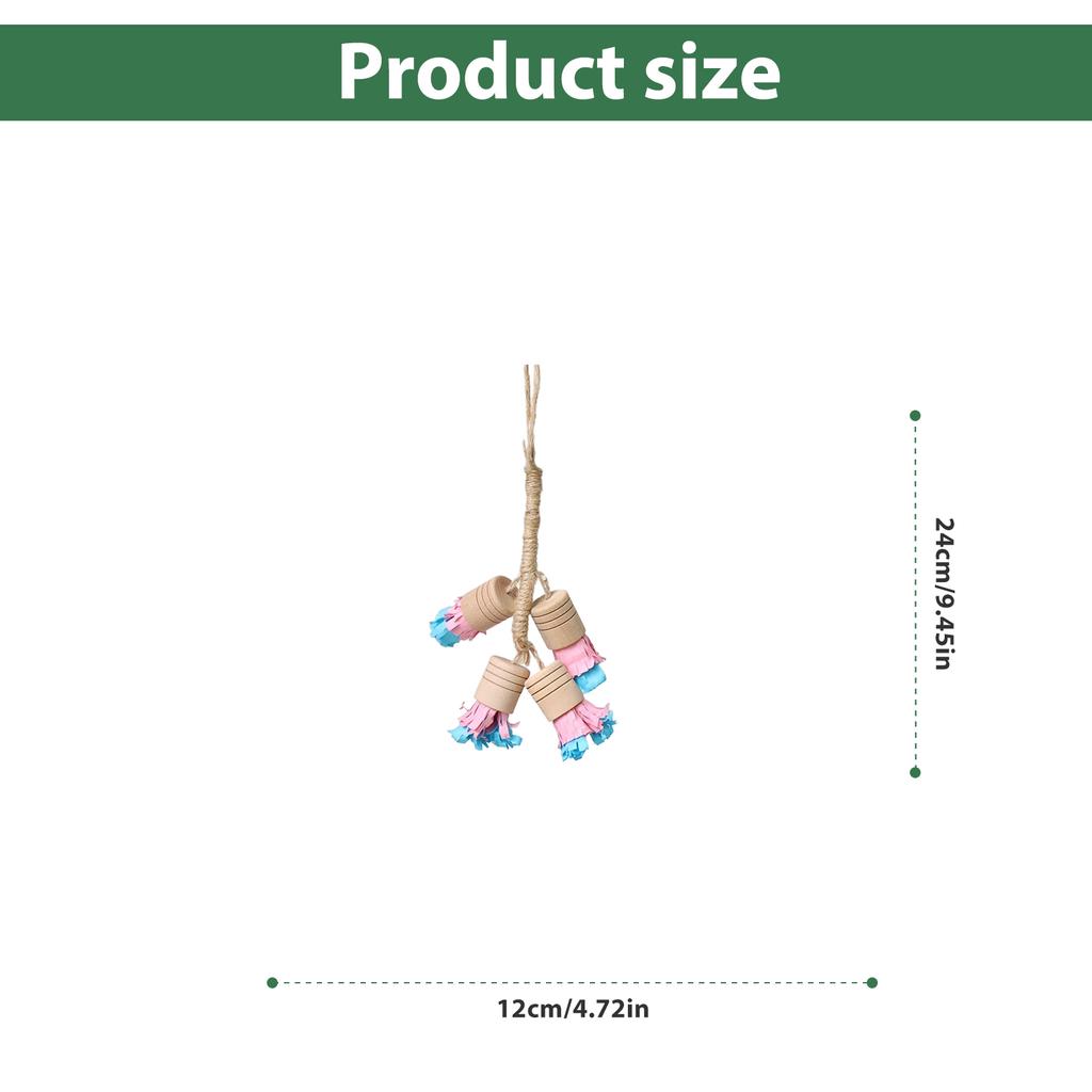 Parrot Chewing Toy Natural Pith Ball And Paper Rope Bite Resistant Bird Cage Enrichment For Small Medium Bird Cockatiel Lovebird