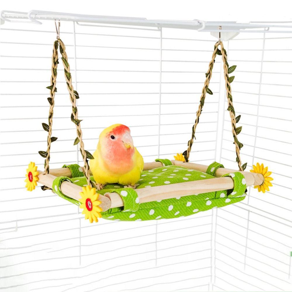 Bite Resistant Bird Swing Toy Removable Bird Cage Perch Bird Hanging Hammock  for Bird Cage