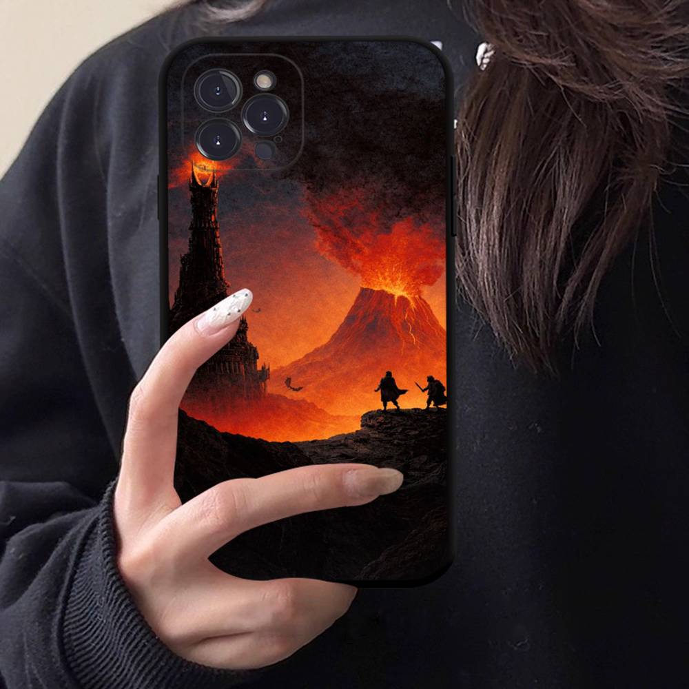 Movie The L-Lord R-Rings Black TPU Phone Case For Iphone17 Air 16 15 14 13 12 Pro 11 Pro Max Plus Protective Lens Cover Case