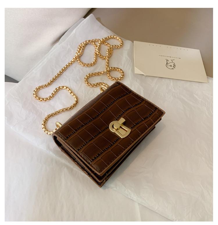 Trendy Mini Chain Shoulder Bag For Women Stylish Simple Pu Square Handbag In White Red Green Black And Brown