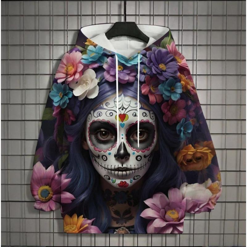Autumn New Men's 3d Mexican Day Of The Dead Printed Hoodie For Men And Women Casual Fashion Men's Hoodie Street Men's Tops