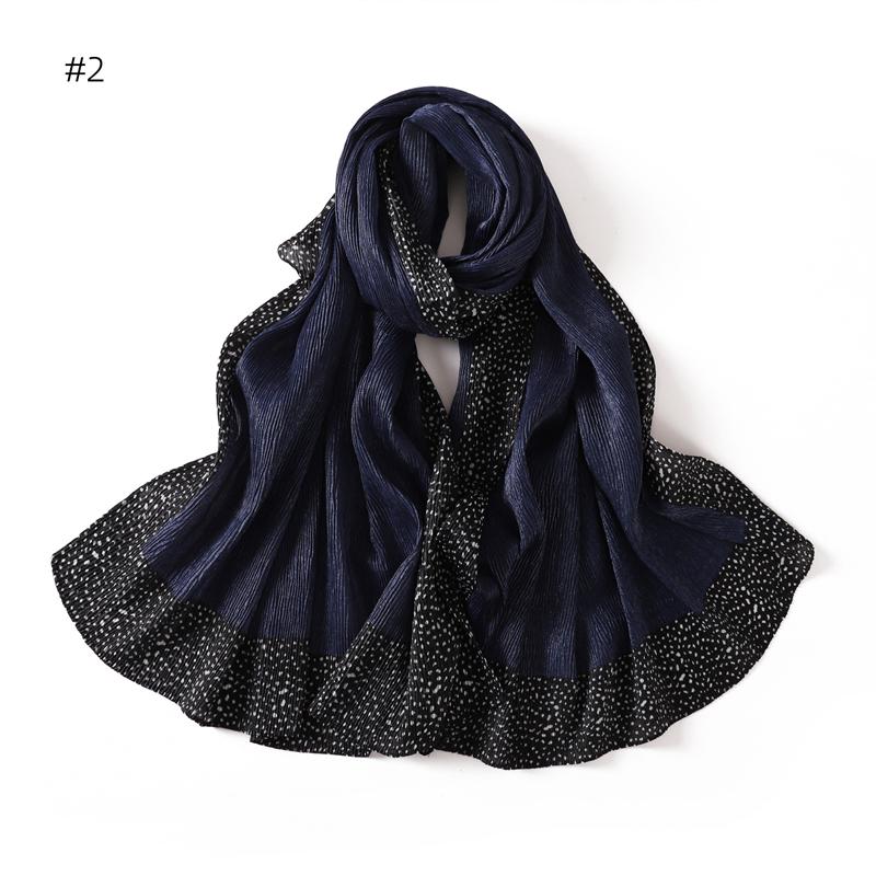 80*180cm Women Plain Solid Wrinkle Hijab Scarf Lady High Quality Wraps Shawls Muslim Headband Islamic Scarves Ramadan