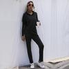 Fashion Women's Two Piece Black Irregular Casual Comfortable Elegant Suit Women