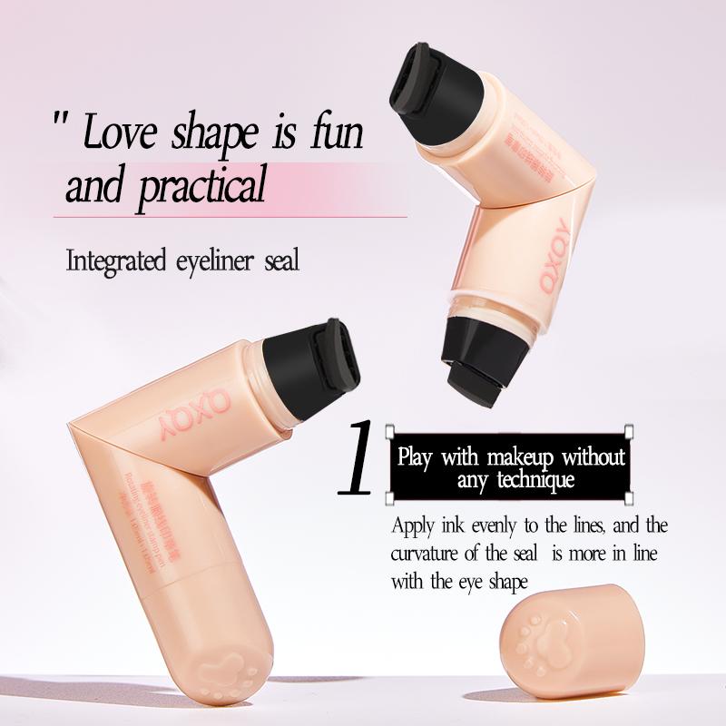 Rotating Double-head Eyeliner Stamp Pen Natural Long-lasting Quick-drying Waterproof One-stamp Eyeliner For Beginners