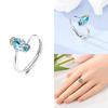 Orginal copper Pink Bow Heart Open Ring Blue Zircon Mushroom Woman Free Size Ring Jewellery Delicate Gift Set for Girlfriend