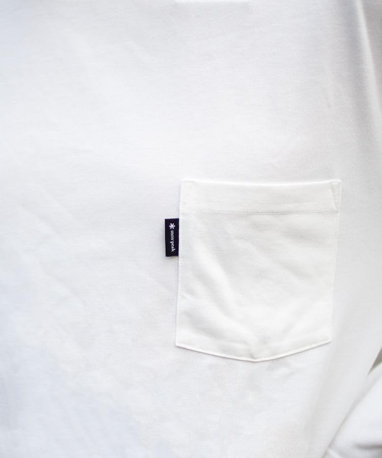 Snow Peak SP Logo Pocket L/S T-Shirt EC-TS-25AU014, Cut and Sew, Long Sleeve T-Shirt, Men's and Women's, Off White, Size M