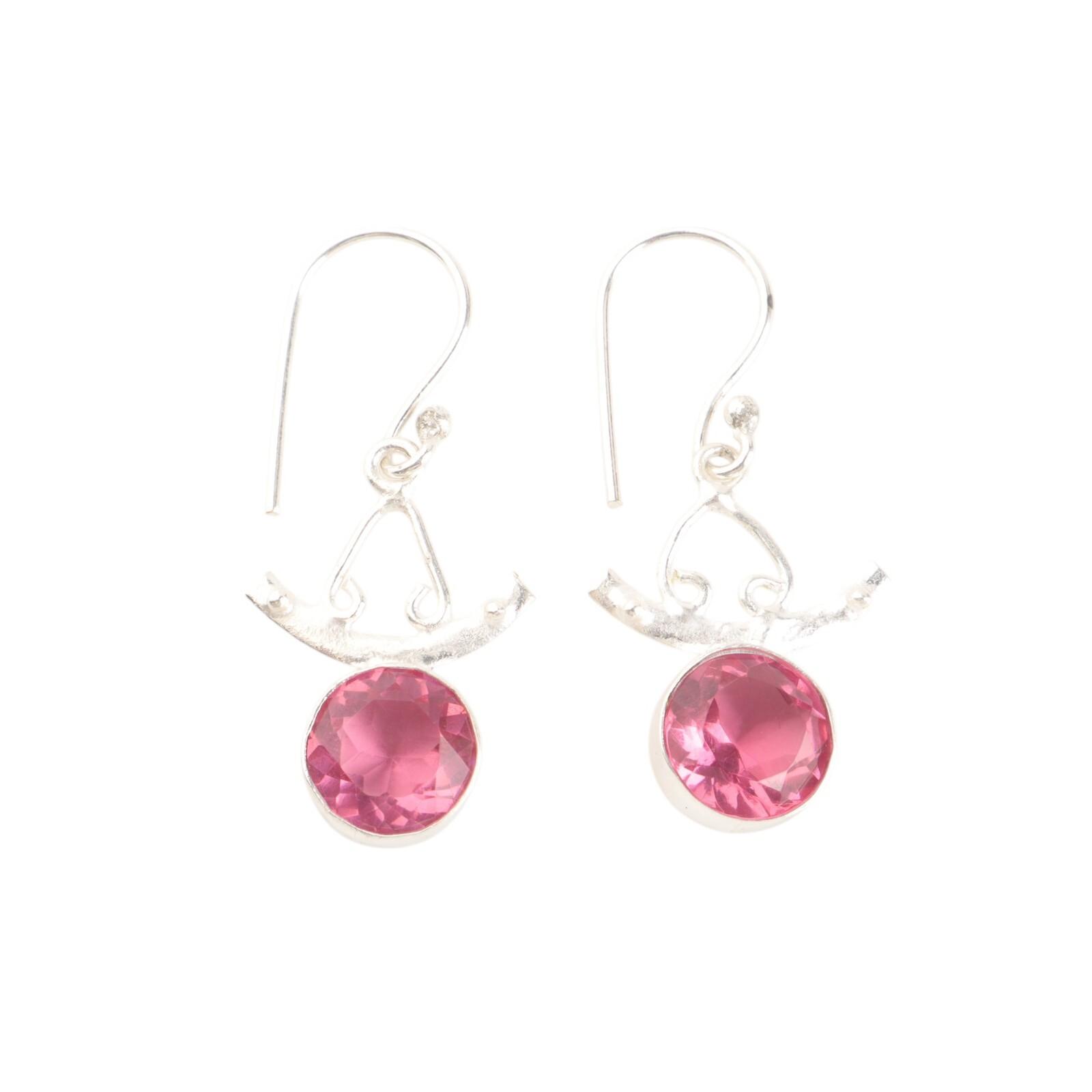 

Pink Tourmaline Gemstone 925 Sterling Silver Jewelry Handcrafted Earrings 1.63 EE-152-5