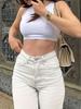 2025 Women's Solid Color Straight-Leg Casual Jeans