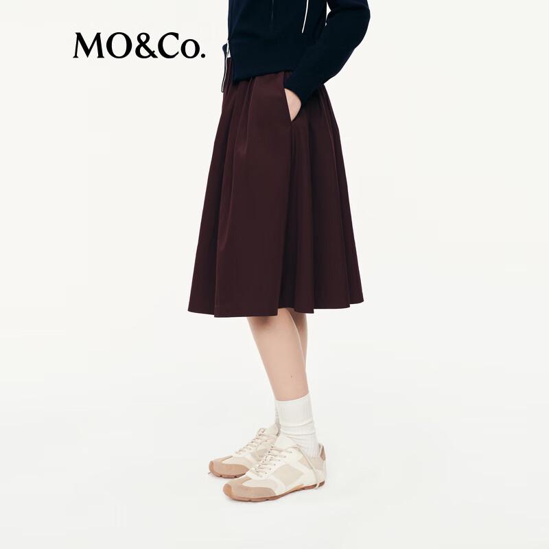 MO&Co. Side Zipper High-Waist A-Line Midi Skirt