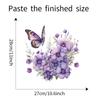 Purple Butterfly Floral Plants Toilet Seat Sticker Bathroom Decor Removable Waterproof Wall Decal