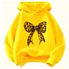 Vintage Leopard Bow Print T Shirts Y2k Girls Reto Hoodies Children's Sweatshirt Hoody Girls Casual Hoodies Y2k Clothes