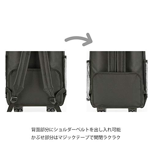 Captain Stag Carry-on Bag, 600D, Fits 2-3 Nights, Expandable Gusset, 2-Way Backpack Style (33-48L), Black