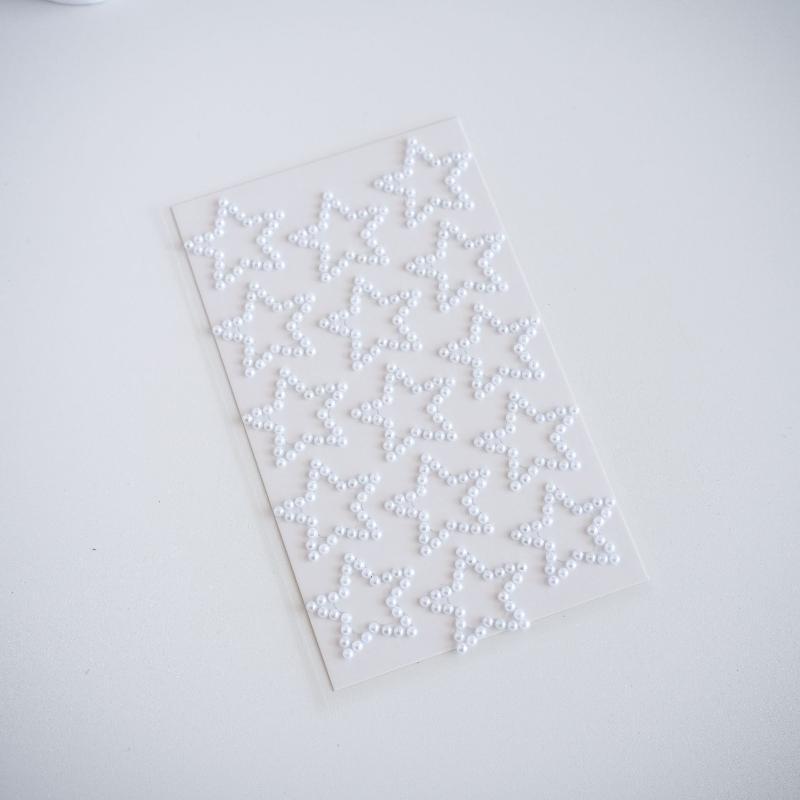 3D Star Heart Shaped Pearls  Stickers Kids Diy Self Adhesive Jewel Crafts Sparkly  Stationery Stickers Girls