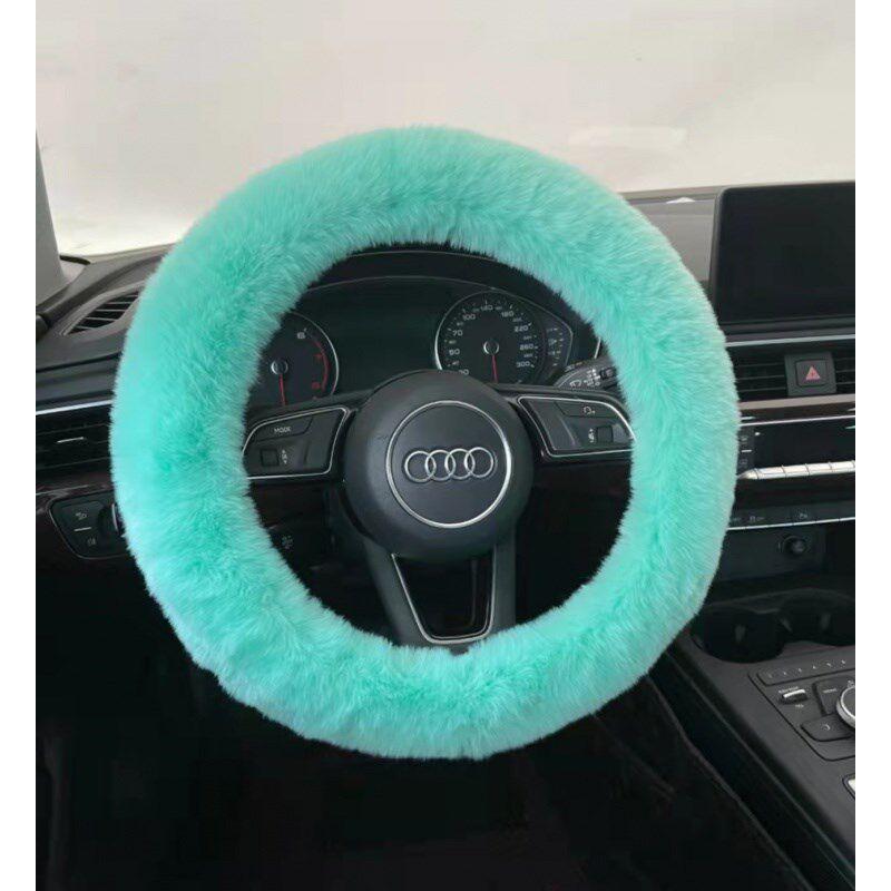 Winter Car Steering Wheel Cover Short Plush Car Handle Cover New Universal Winter Handle Cover for Women Volkswagen Warm and Cute