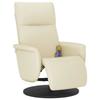 VidaXL Recliner Massage Chair and Footrest Cream Faux Leather 356553