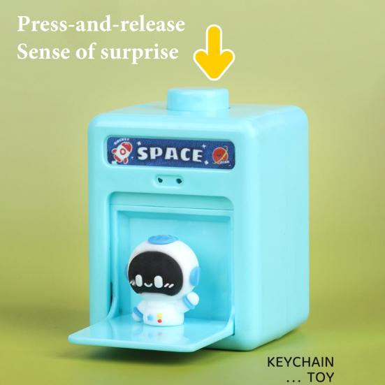 Chaveiro Caixa Popper de Astronauta 3D Desenho Animado Criativo Pops Brinquedo Fidget para Crianças Lindo Pingente de Chaveiro Presente para Alívio do Estresse