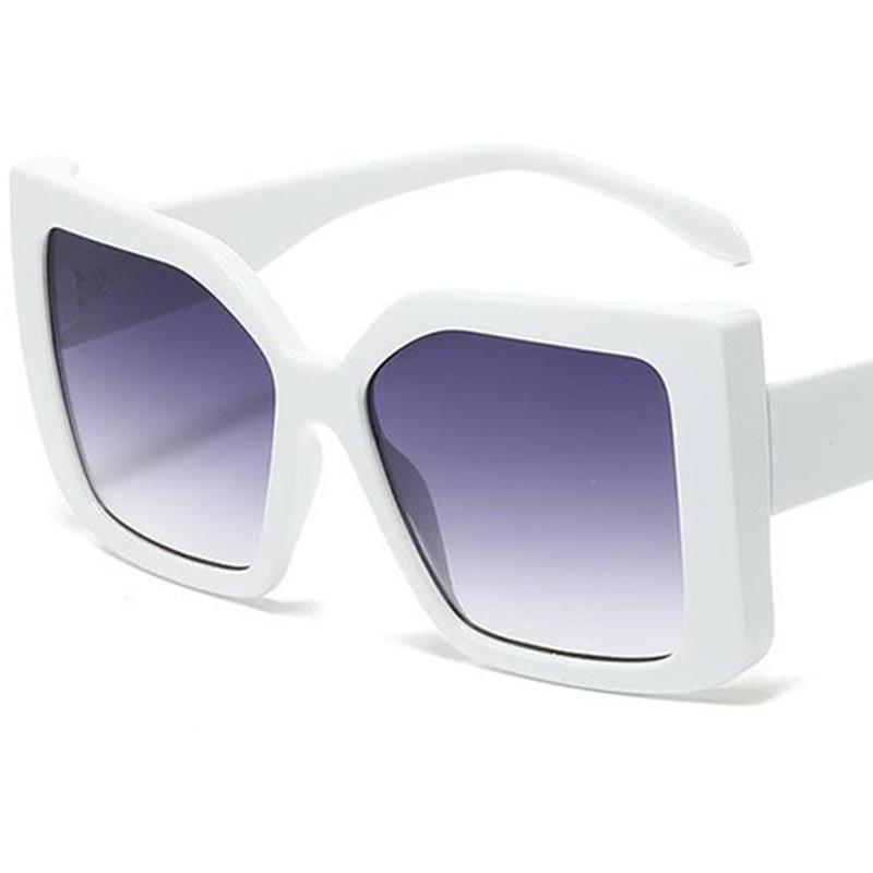 

HOT Unisex Oversize Frame Sun Glasses Patchwork Frames Anti-UV Spectacles Eyeglasses Personality Square Sunglasses as picture белый