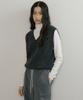 Lingseoul Mix Knit Vest-Charcoal