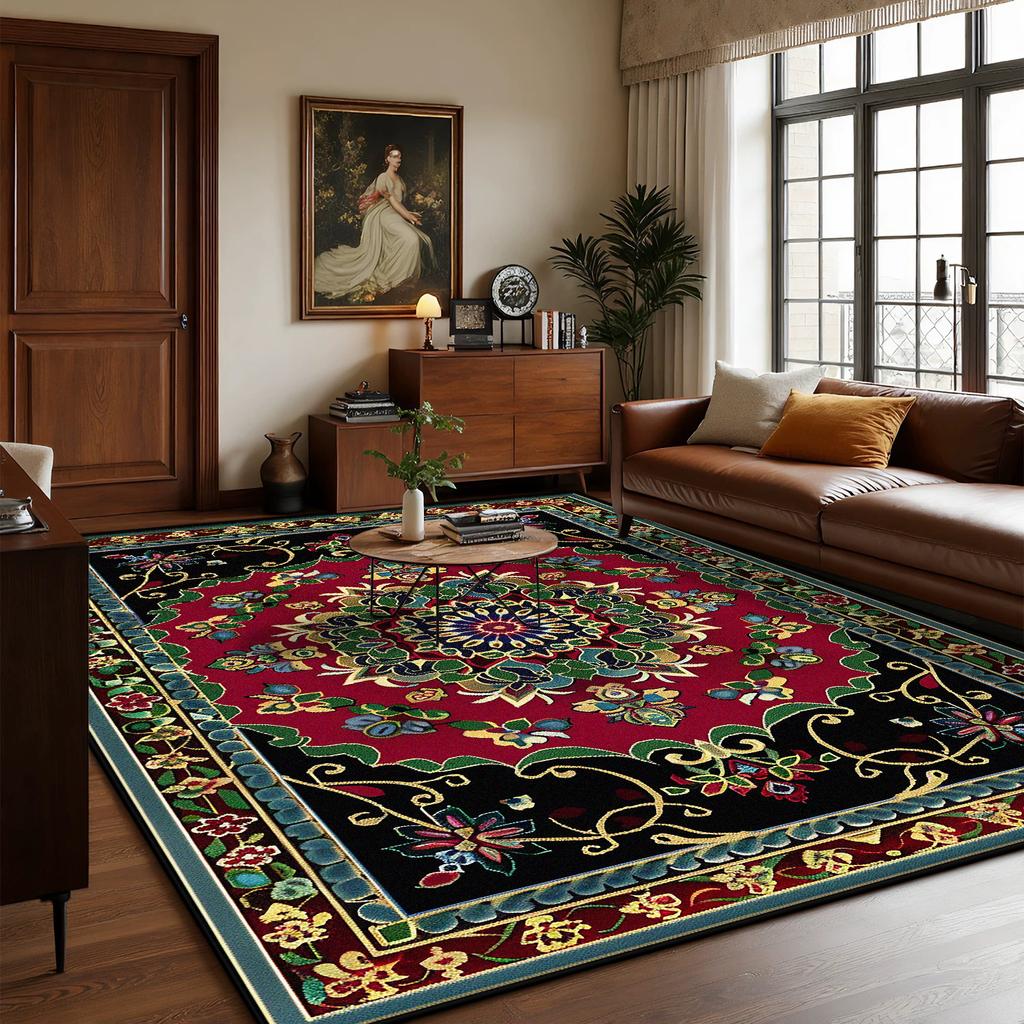 Perské luxusní velké koberce do obývacího pokoje Bohémská dekorace Domácí pohovková zóna Snadno čistitelný koberec Ložnice Šatna Protiskluzová podložka na podlahu