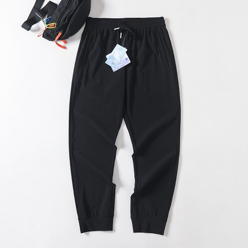 Trade Export Tail Goods Summer Lightweight Air Conditioning Ice Silk Trousers Men and Women Couple Breathable Drawstring Elastic Waist Casual Pants