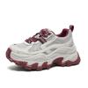 Fashion color matching dad shoes women's autumn new leather mesh breathable thick sole heightening small sports shoes