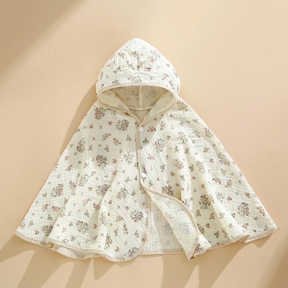 Cotton Children Sunscreen Cloak Ultra-Thin Design Uv Protection Infant Muslin Bath Cape Quick-Dry Cartoon Bath Towel Park