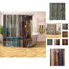 Rustic Curtain Shower Wood Barn Door Pattern Bath Curtain Waterproof Hooks With