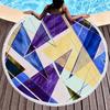 Marble Geometric Pattern Round Beach Towel, Soft Yoga Meditation Mat Picnic Rug Microfiber Lightweight Beach Towels for Boy Girl