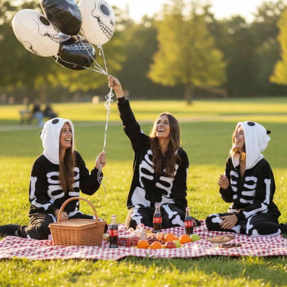 Kigurumi skeleton onesie costume St. Andrew's Day pajamas adult m Onesie skeleton costume - XL