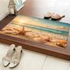 1pc Bathroom Rug, Sandy Beach with Shells, Washable Flannel Entryway Mat, Rectangular Non-Slip Bathroom Mat, Large Size Rug Suitable for Bathrooms, Li
