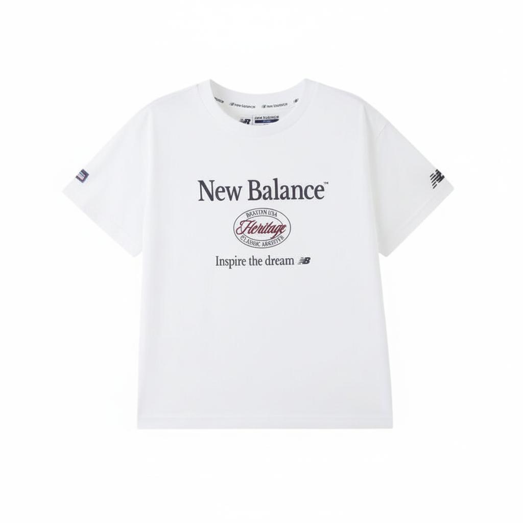 New Balance Kids T Shirts Crew Neck Moderate 7EG26013-WT 150
