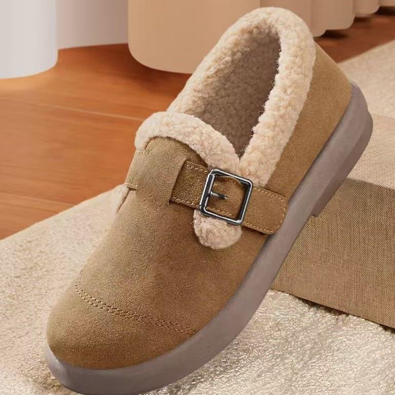 Autumn and winter non-slip new warm and non-slip fluffy thickened beanie shoes cotton shoes