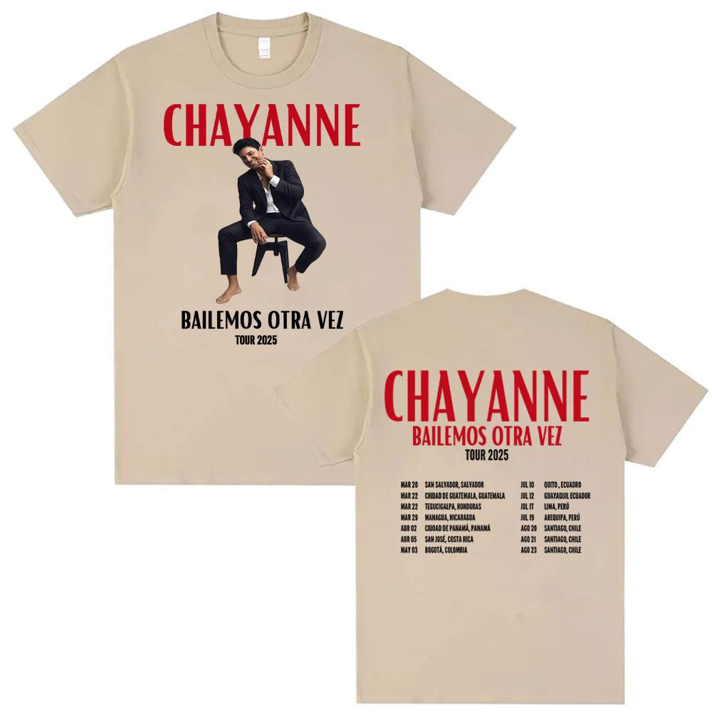 Chayanne Bailamos Otra Vez Album Tour 2025 Double Sided Graphic T Shirts Unisex Women Fashion Retro Summer ONeck Oversized Tshirt