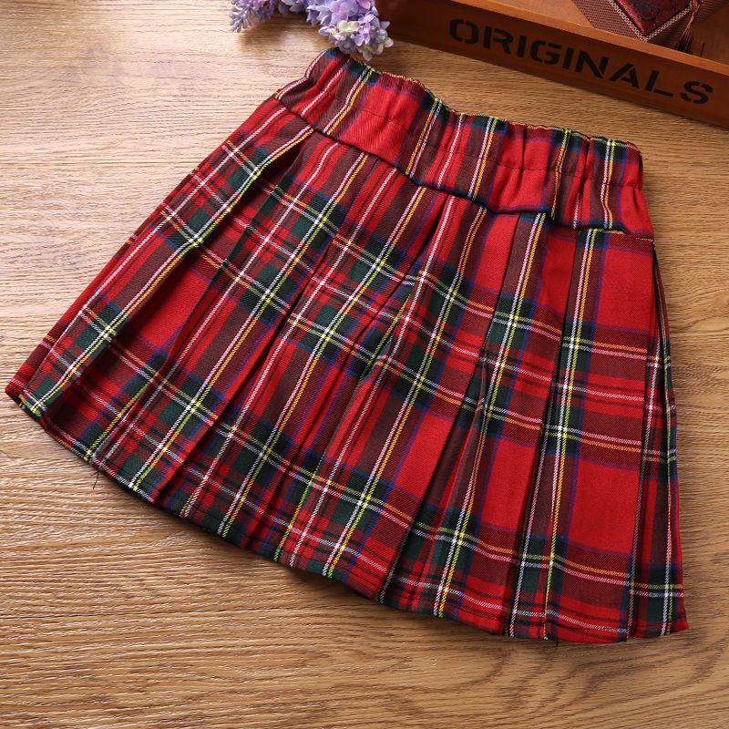 

Академическая красная клетчатая юбка для учеников начальной школы 150