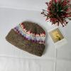 Handmade Ethnic Style Jacquard Knitted Pot Hat Women's Autumn and Winter Versatile Warm Face Small Curling Thickened Wool Bucket Hat
