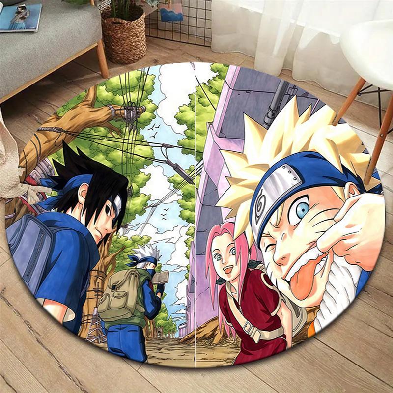 Naruto Round Area Rug Carpet Rug For Living Room Bedroom Sofa Playroom Decor Nonslip Floor Mat