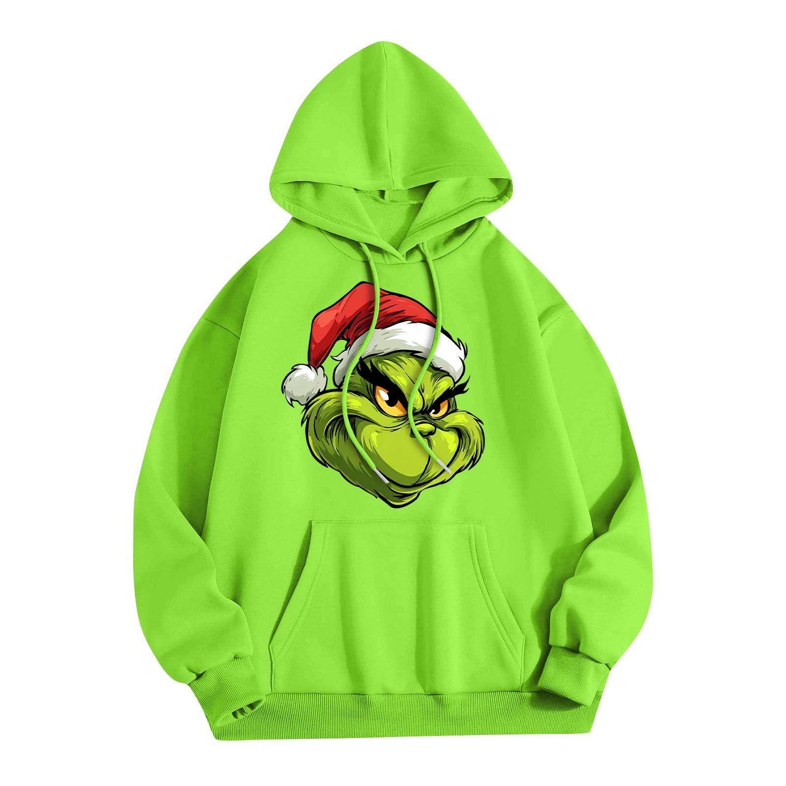 

Женская модная повседневная толстовка с капюшоном и карманами с рождественским принтом M