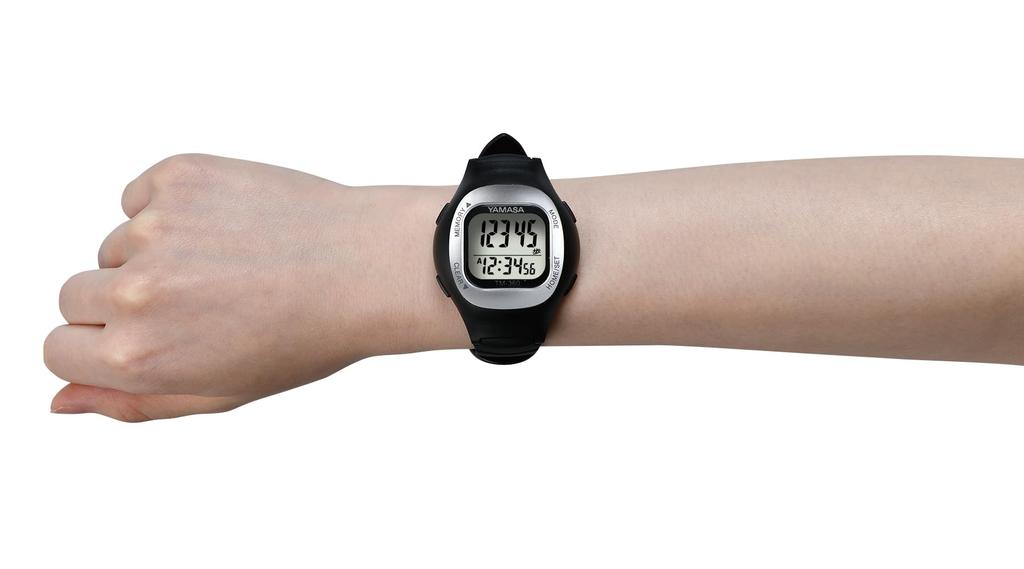 YAMASA Watch Pedometer Black (WATCH MANPO) [Wristwatch-Style Pedometer]