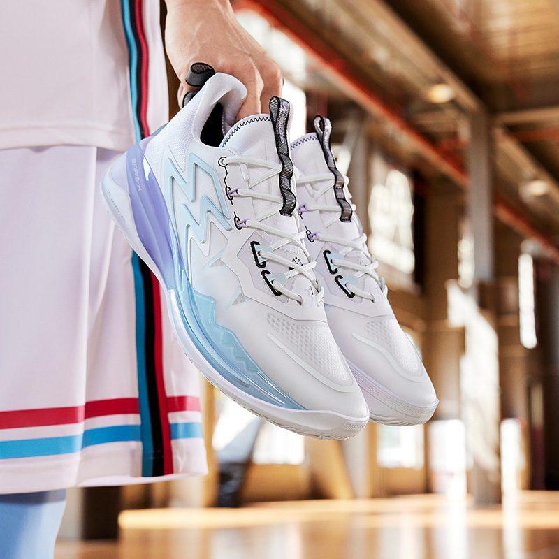Scarpe da Basket Performance 361 Big3 3.0 Ice Blade Ammortizzazione Basse Unisex Bianco Blu 572221107-3