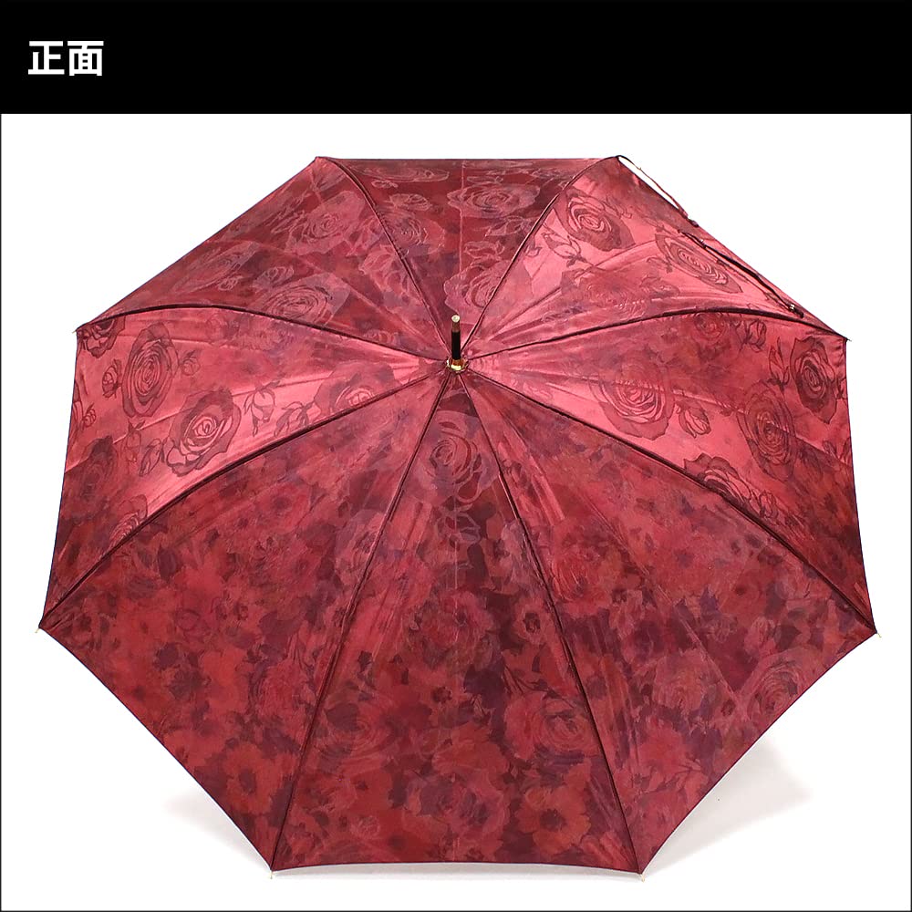 Floral Pattern Rain Rose Pattern Wine Floral Automatic 8 Umbrella, Umbrella, Jacquard, Red, Watercolor-style Print, Opening, 60cm, Ribs, Retro,