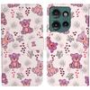 For Motorola Edge 50 5G Case Pattern Leather Wallet Phone Cover with Card Holder