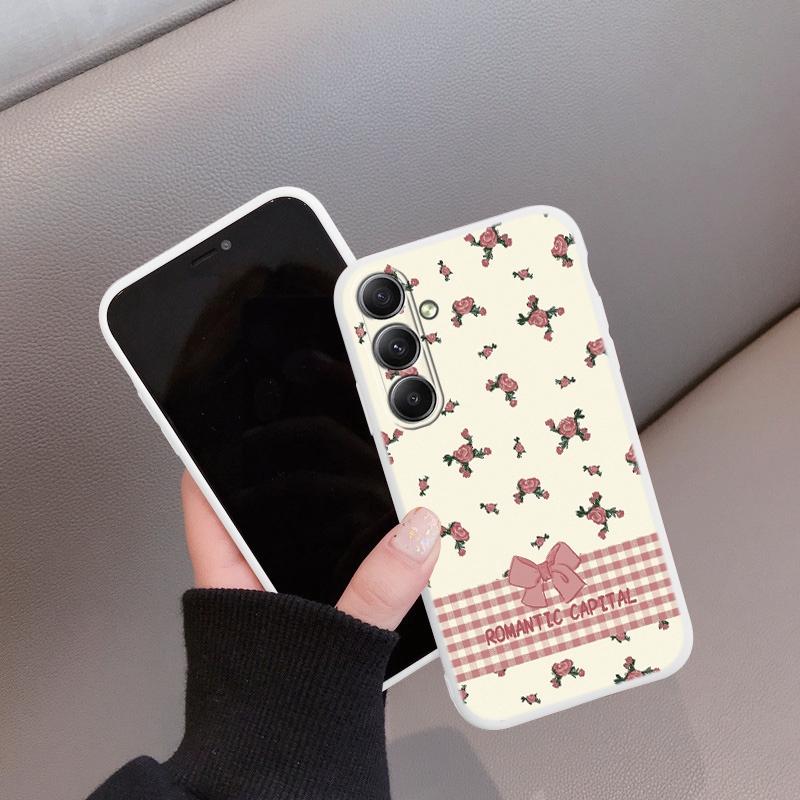 

Чохол Cute Flower Leopard для iPhone Samsung A55 S24 M35 A06 Xiaomi Redmi Note 13 Pro 14C Huawei Honor Realme Протиударний матовий чохол проти подряпин Realme 12 Pro+ 5G білий